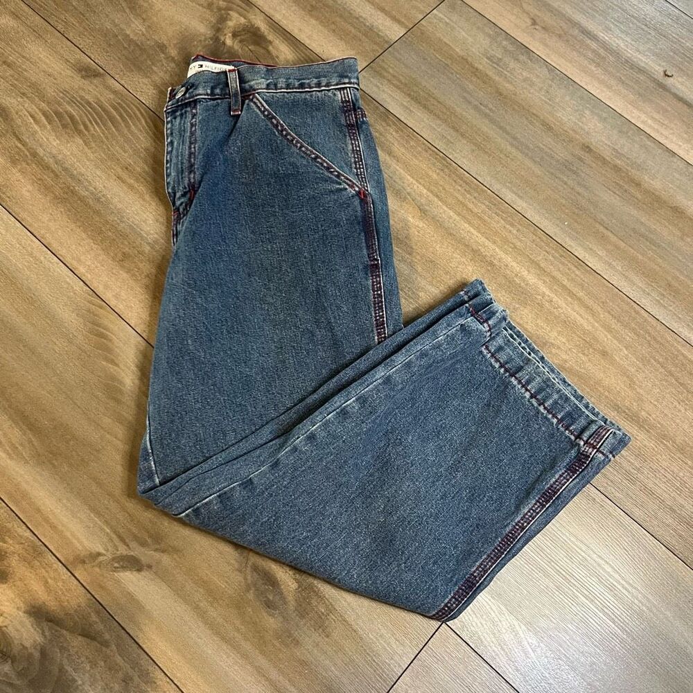 Vintage Tommy Hilfiger Medium Wash Cargo Carpenter Women 30